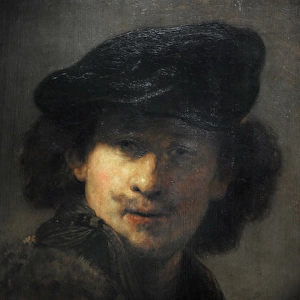 Self-portrait with Velvet Beret and Furred Mantel, 1634, by