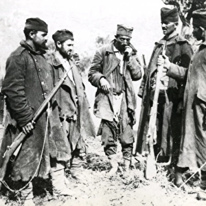 Serbian troops relaxing, WW1
