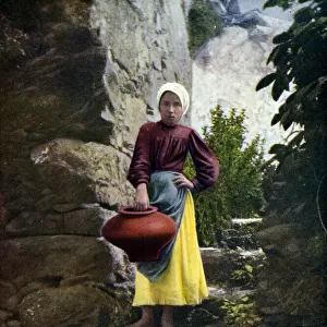 Servant girl with water jar, Gran Canaria, Canary Islands