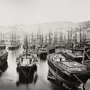 Ships in the port of Genoa Genova italy