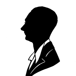 Silhouette portrait of Jack Hobbs, English cricketer