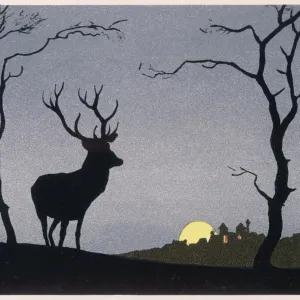 Silhouetted Stag Print Silhouetted Stag Print