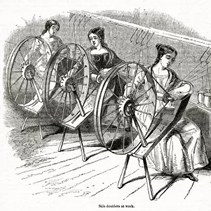 Silk-doublers at work 1843