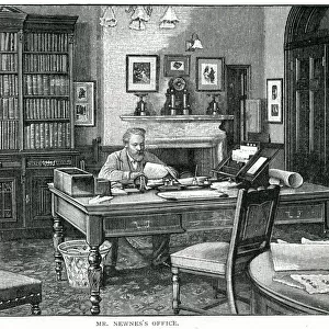 Sir George Newnes - English Publisher - in his office