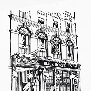 Sketch of Black Horse PH, Oxford Street, London