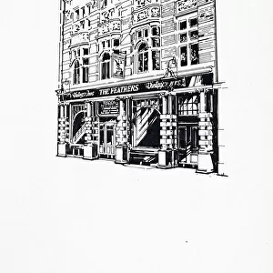 Sketch of Feathers Hotel, Westminster, London