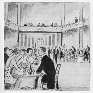 Sketch of the interior of Ciros club, 1926