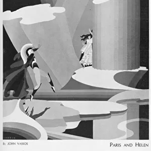 A sketch by John Vassos showing Paris and Helen