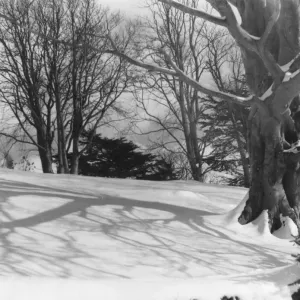 Wales Snow Shadows Print 1930s Wales Snow Shadows Print 1930s