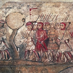 Soldiers (1300). Military retinue presided by