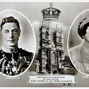 Souvenir postcard of the Coronation of King George VI