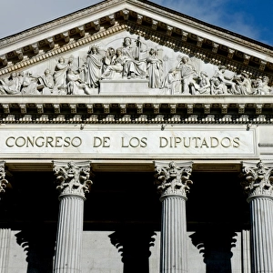 Spain. Madrid. Pediment of the Congress of Deputies by the S