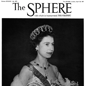 Sphere front cover featuring Queen Elizabeth II, 1957