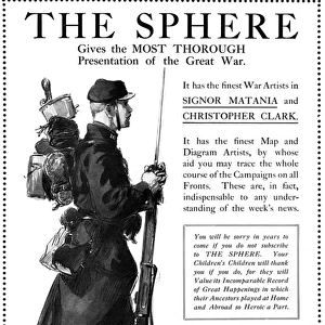 Sphere during WW1, advertisement, 1916