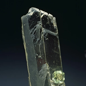 Spodumene crystal and cut stone