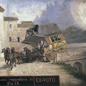Stagecoach accident near Montserrat with the appearance