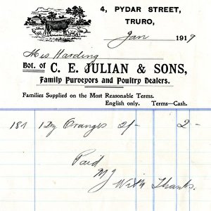 Stationery, C E Julian & Sons, Truro, Cornwall