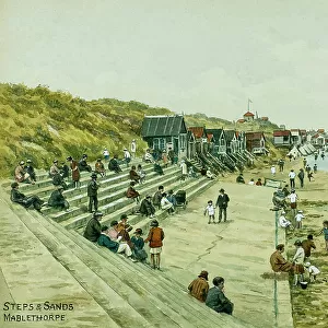 Steps and beach, Mablethorpe, Lincolnshire