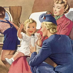 Stewardess at Work Date: 1950