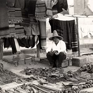 Street vendor of knives and tools, Mexico