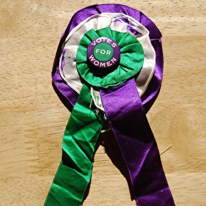 Suffragette Badge on Rosette W. S. P. U