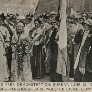 1908 Suffragette Hyde Park Demonstration Print 1908 Suffragette Hyde Park Demonstration Print