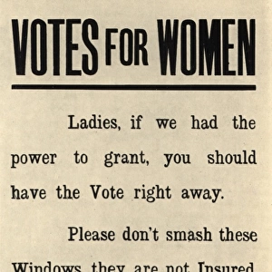 Suffragette Window Breaking Campaign
