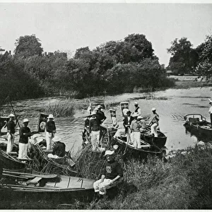Swan Upping on the Thames 1900