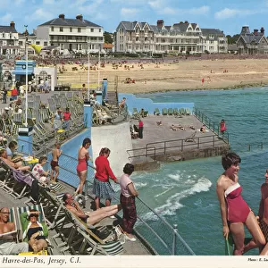 The Swimming Pool, Havre-des-Pas, Jersey, Channel Islands. Date: 1960s