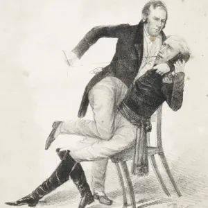 Symptoms of a Locked Jaw: A Caricature Print from 1834 Symptoms of a Locked Jaw: A Caricature Print from 1834