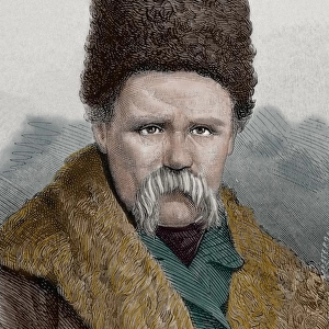 Taras Shevchenko (1814-1861). Ukrainian poet. Engraving by L