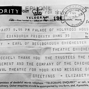 Telegram from Queen