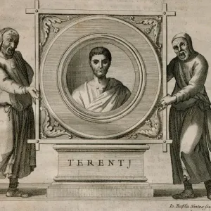 Terence Print, Roman Playwright (195-159 BC), Engraving 1736 Terence Print, Roman Playwright (195-159 BC), Engraving 1736