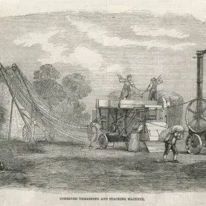 Threshing Machine Combined Thrashing and Stacking Print Threshing Machine Combined Thrashing and Stacking Print