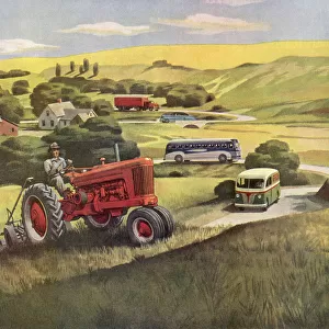 Tractor Above a Road Date: 1950