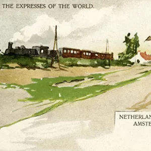 Train on the Amsterdam to Rotterdam railway, Netherlands