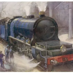 FLAMME PACIFIC Print - A powerful locomotive in a European landscape FLAMME PACIFIC Print - A powerful locomotive in a European landscape