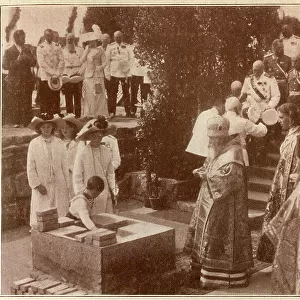 Tsarevich of Russia lays first stone of the Altar at Reval