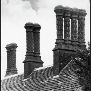 Tudor Print: Bramhall Hall Chimneys in Cheshire Tudor Print: Bramhall Hall Chimneys in Cheshire
