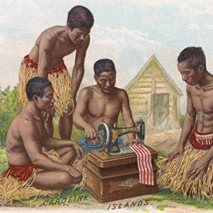 Using a Singer Sewing Machine on the Caroline Islands