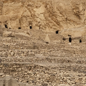 Valley of the Artisans. Ruins of Set Maat. Tombs in the necr