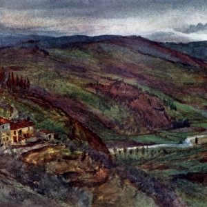 Valley of the Mugnone, looking North to Monte Senario, Italy