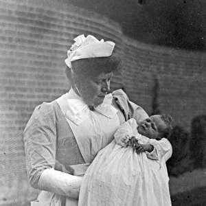 Victorian nurse with baby