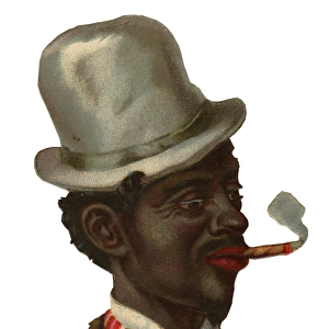 Victorian Scrap, man smoking cigar