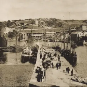 View of the Outer Quay, Brixham, Devon Print (1920s) View of the Outer Quay, Brixham, Devon Print (1920s)
