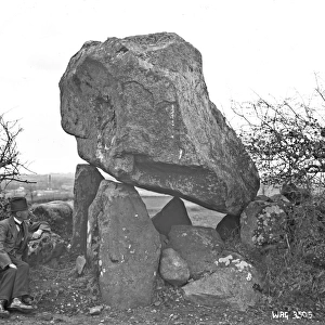 A view of the photographer to the left of a Cromlech or Dolm