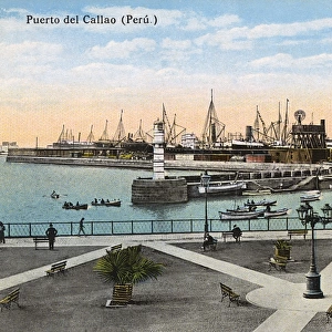 View of the port of Callao, Peru, South America