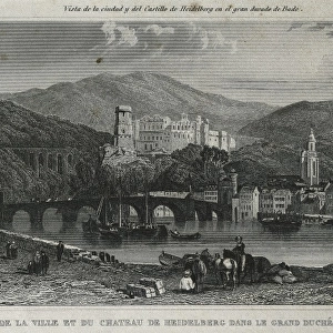 View of the town and the castle of Heidelberg