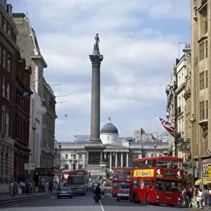 View toward Trafalgar Square from Whitehall, London