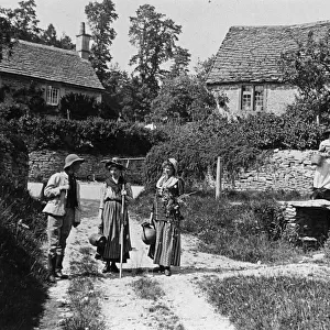 Villagers chatting, 1890s
